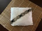Vintage Zilveren Armband met Zwarte Stenen, Zwart, Ophalen of Verzenden, Zo goed als nieuw, Met edelsteen