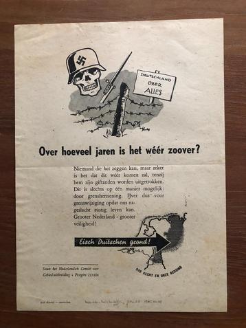 1945 Propagandaflyer 19,5x26,5 cm om annexatie van beschikbaar voor biedingen