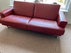 Rode leren bank, Ophalen, 150 tot 200 cm, Tweepersoons, 75 tot 100 cm