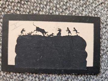 Vintage Silhouet Kaart - Stierenrennen beschikbaar voor biedingen