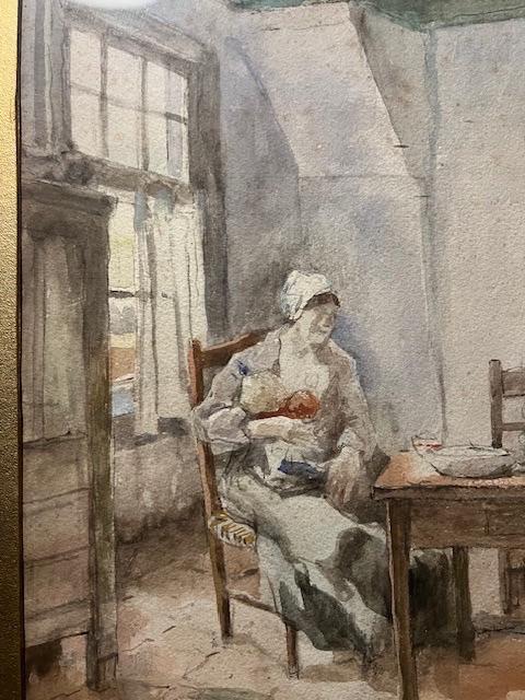 Aquarel van  Adriaan de la Rivière, Antiek en Kunst, Kunst | Schilderijen | Klassiek, Ophalen of Verzenden