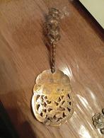 Antieke verzilverd wajang gebak schep uit Java Indonesië, Antiek en Kunst, Antiek | Koper en Brons, Ophalen of Verzenden, Brons