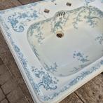 67,5x48,5 Unieke antieke wastafel turquoise blauw decor pauw, Ophalen