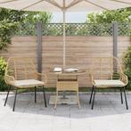 Tuinstoelen 2 st met kussens poly rattan, Ophalen of Verzenden, Nieuw, Stof, Eén