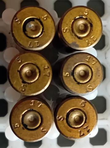 6 LEGE  Luger 9mm hulzen WO1 1917 beschikbaar voor biedingen