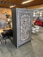 Handgesneden Kast uit India Uniek exemplaar Ibiza/Boho Nieuw, Huis en Inrichting, Ophalen, Met deur(en), 100 tot 150 cm, Ibiza/Boho/Botanisch