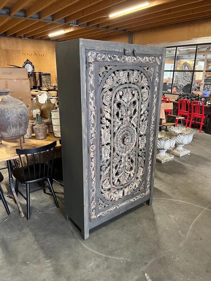 Handgesneden Kast uit India Uniek exemplaar Ibiza/Boho Nieuw, Huis en Inrichting, Kasten | Buffetkasten, Nieuw, 150 tot 200 cm