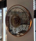 Grote Spiegelklok met Werkend Binnenrad - 82cm, Huis en Inrichting, Woonaccessoires | Klokken, Ophalen, Zo goed als nieuw, Analoog