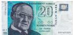 Finland, 20 Markkaa, 1993, Postzegels en Munten, Bankbiljetten | Europa | Niet-Eurobiljetten, Los biljet, Ophalen of Verzenden