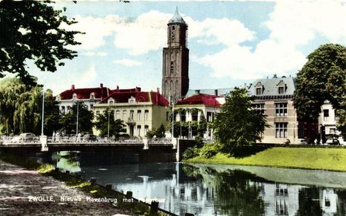 Zwolle, Nieuwe Havenbrug met Peperbus - gelopen, Verzamelen, Ansichtkaarten | Nederland, Gelopen, Overijssel, 1920 tot 1940, Ophalen of Verzenden