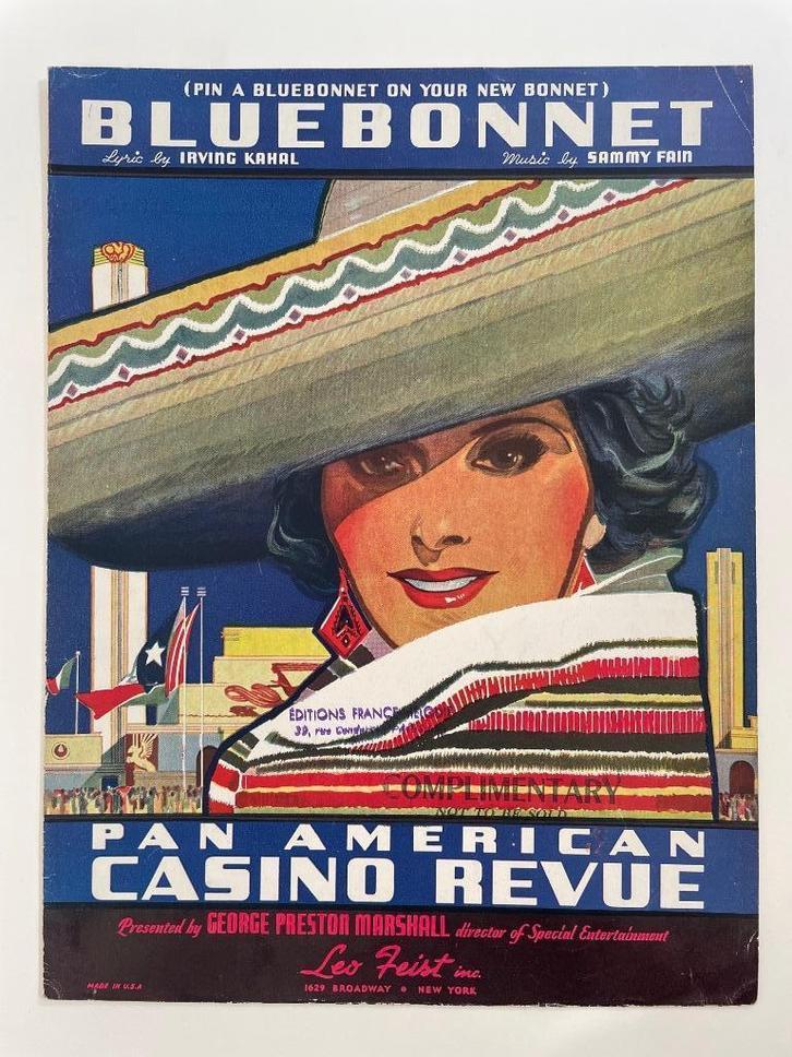 Oude bladmuziek, USA 1937, Blue bonnet, Muziek en Instrumenten, Bladmuziek, Gebruikt, Gitaar, Piano, Ophalen of Verzenden