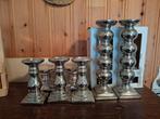 9 kandelaars, Huis en Inrichting, Woonaccessoires | Kandelaars en Kaarsen, Ophalen, Overige kleuren, Zo goed als nieuw, Metaal