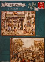 Anton Pieck puzzels 2x 1000st   De Apotheek en Koets op de b, Ophalen, Meer dan 1500 stukjes, Zo goed als nieuw, Legpuzzel