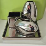 Zilverkleurige vaasjes, bloempotje & dienblad, Ophalen of Verzenden