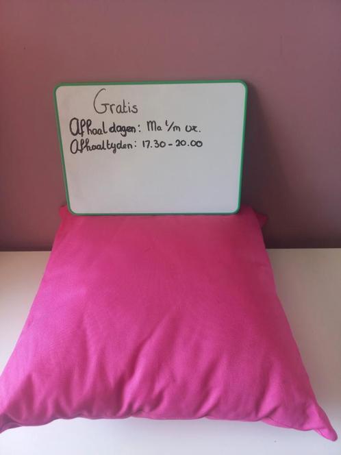 GRATIS Roze kussen 40x40 binnen en buiten, Dieren en Toebehoren, Hondenmanden, Gebruikt, Ophalen