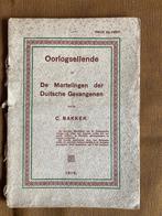 WD-023 Boekje "oorlogsellende" van C.Bakker - 1916 WO I, Ophalen of Verzenden, Zie beschrijving