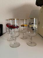 Vintage Bierglazen met Auto's - 4 Stuks, Antiek en Kunst, Ophalen of Verzenden