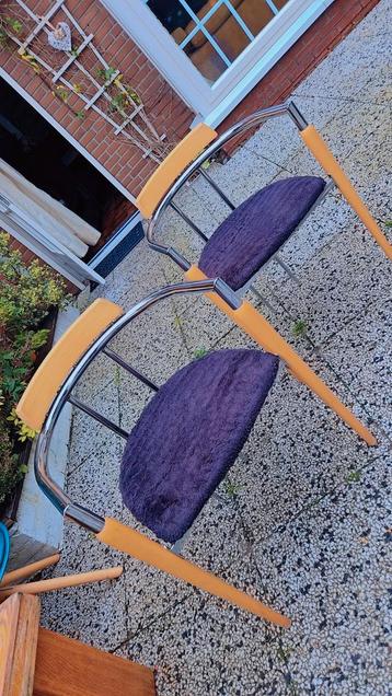 Stoelen + Salontafel - Hout, Metaal, Zwart/Groen beschikbaar voor biedingen