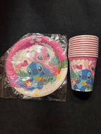 Stitch en Angel bordjes bekers Stitch thema versiering, Ophalen of Verzenden, Nieuw, Versiering, Verjaardag