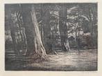 Prent met boslandschap door Willem van der Vliet, Antiek en Kunst, Ophalen of Verzenden