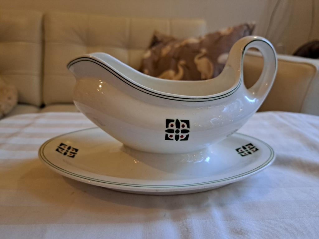 Sauciere sauskom art deco Société Ceramique Maastricht, Ophalen of Verzenden