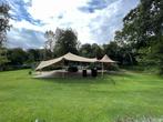 Stretchtent te huur - 6 x 10 - zandkleur - 60+ personen, 2 meter of meer, Gebruikt, Opvouwbaar, Ophalen of Verzenden