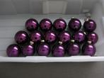 17 kerstballen ong. 10 cm hoog kleur paars, Diversen, Kerst, Ophalen, Gebruikt