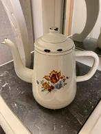 Oude Emaille Kan met Bloemen, Antiek en Kunst, Antiek | Emaille, Ophalen of Verzenden