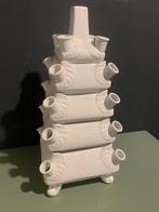 Witte Tulpenvaas - Aardewerk, Wit, Aardewerk of Porselein, Ophalen of Verzenden, Zo goed als nieuw