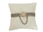 Zilveren 4-rij jasseron armband met antiek slot. L 18,5 cm, Verzenden, Zilver, Armband