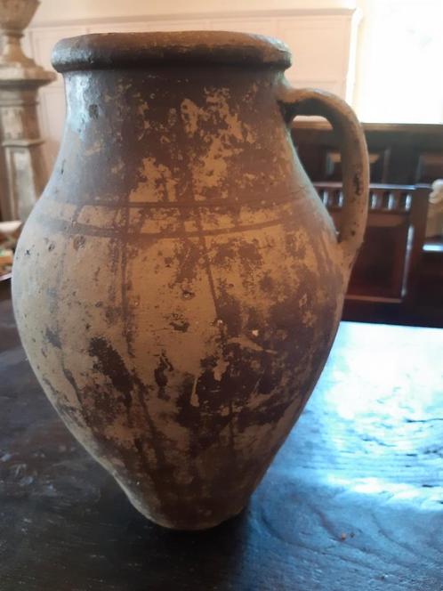 16/17e eeuwse aardewerk (water)kan met oor, Antiek en Kunst, Antiek | Keramiek en Aardewerk, Ophalen of Verzenden