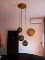 Mooi hanglamp 3 bollen zwart glas izgst, Huis en Inrichting, Lampen | Hanglampen, Ophalen of Verzenden, Zo goed als nieuw, Glas