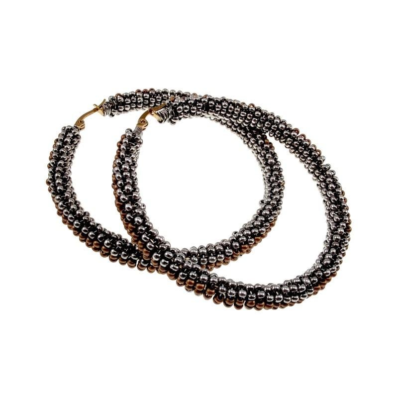 60mm Oorringen Dames Verguld RVS Oorbellen Zilverkleur Bruin, Met kristal, Overige materialen, Hangers, Birgitta-Gracht 33, 6465 EL Kerkrade, Nederland