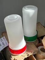 Partij glazen kapjes met gekleurde ring € 100, Huis en Inrichting, Lampen | Hanglampen, Ophalen, Zo goed als nieuw, Minder dan 50 cm