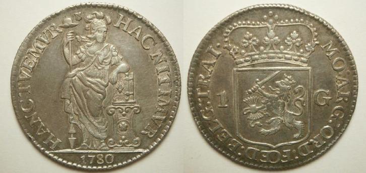 Utrecht 1 gulden 1780 over 1779 - nergens beschreven - RRRR, Postzegels en Munten, Munten | Nederland, Losse munt, 1 gulden, Vóór koninkrijk