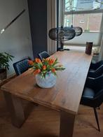 Massief eiken eettafel, Huis en Inrichting, Tafels | Eettafels, Ophalen, Gebruikt, Eikenhout, 50 tot 100 cm