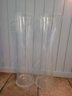 Twee mooie glazen vazen, 60 cm hoog, Glas, Zo goed als nieuw, 50 tot 75 cm, Ophalen
