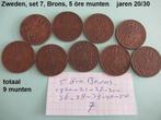 Zweden, div. sets bronzen 5 öre munten zie de scans, Ophalen of Verzenden, Overige landen, Setje