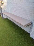 Tuinbank gevelbank industrieel mahonie hout xl en gegalvanis, Ophalen, Zo goed als nieuw, Hout