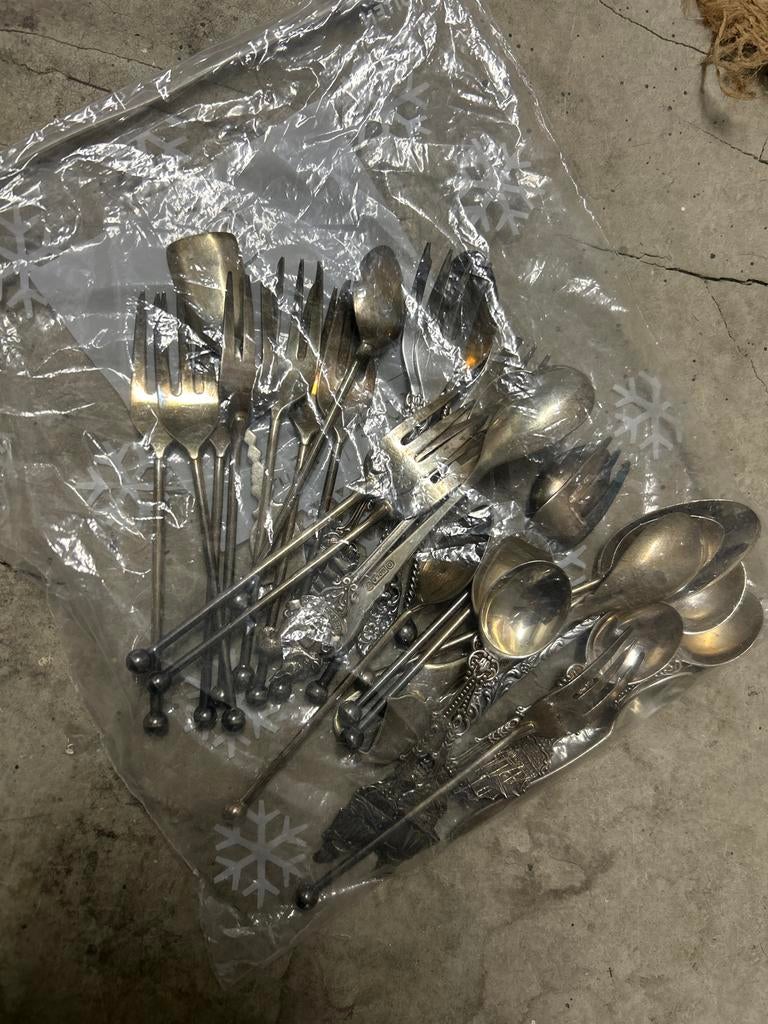 Diverse set oud bestek - vorken, lepels, messen, Ophalen of Verzenden