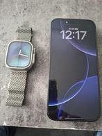 Zo goed als nieuwe iPhone 16 Pro  max en horloge ook nieuw, Zwart, IPhone 16 Pro Max, Ophalen of Verzenden, Zo goed als nieuw