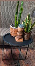 bijzettafeltje, Huis en Inrichting, Tafels | Bijzettafels, Minder dan 55 cm, Gebruikt, Metaal of Aluminium, Rond