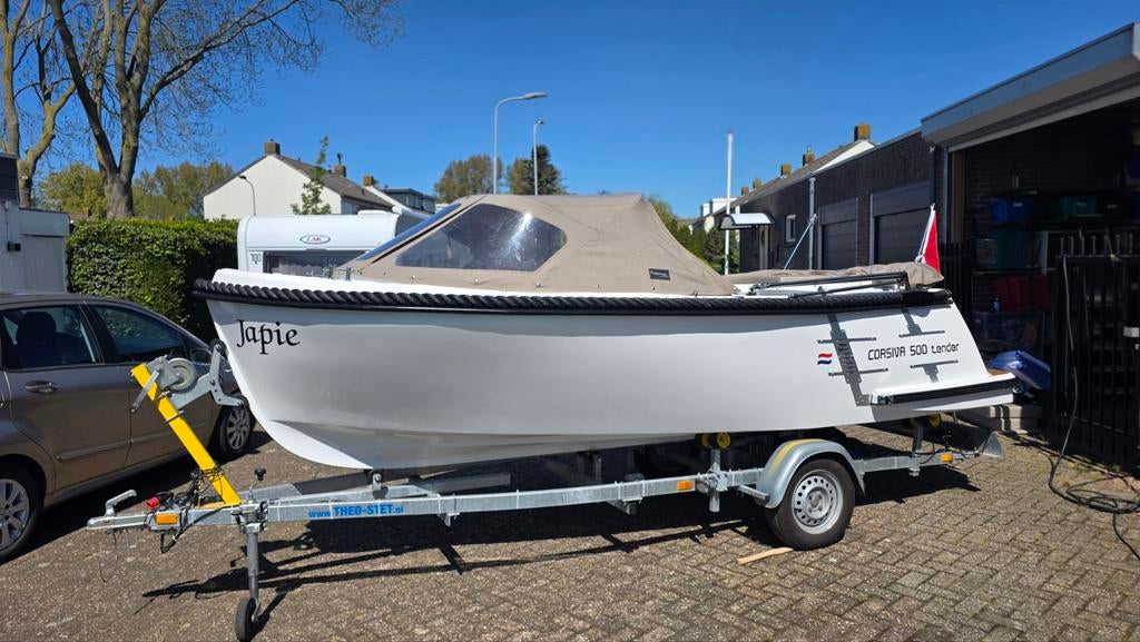 Corsiva 500 Tender, 25PK incl Trailer. vaarklaar!, Watersport en Boten, Sloepen, 10 tot 30 pk, Ophalen of Verzenden, Zo goed als nieuw