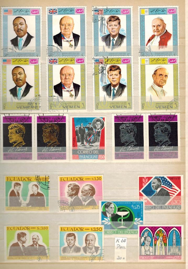 K- 68   Beroemde Personen: o.a. Kennedy–King–Paus-Churchill, Postzegels en Munten, Postzegels | Thematische zegels, Verzenden