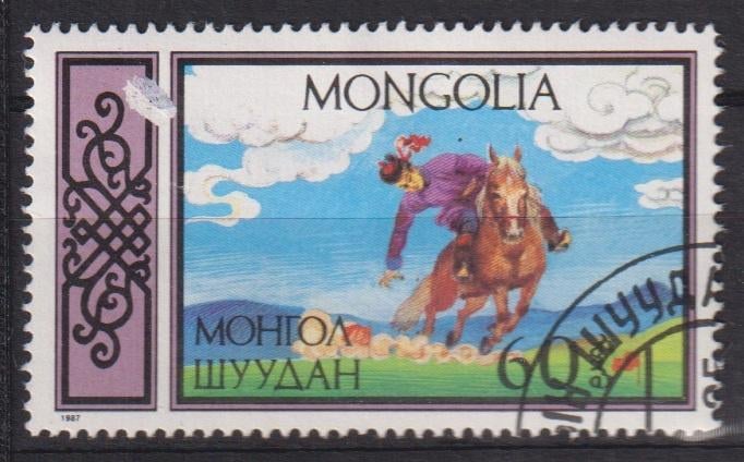 Mongolie 1987 Polo paard, Verzenden, Gestempeld, Sport