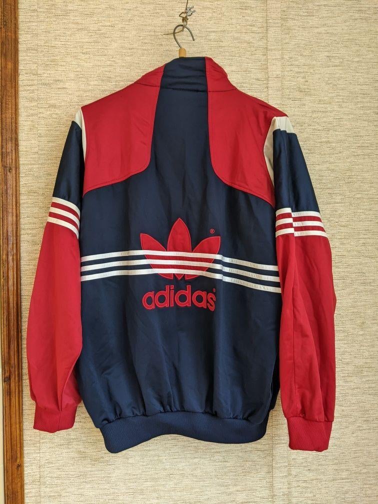 Vintage Adidas Trainingsjack XL - Rood, Blauw, Wit, Blauw, Maat 56/58 (XL), Ophalen of Verzenden, Adidas