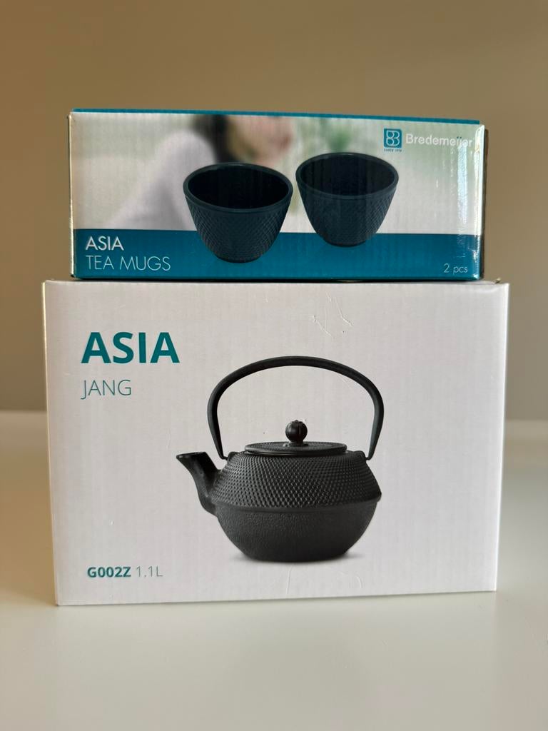 Bredemeijer Asian thee pot + 2 kopjes NIEUW IN DOOS!, Ophalen of Verzenden, Nieuw, Overige stijlen, Kop(pen) en/of Schotel(s)