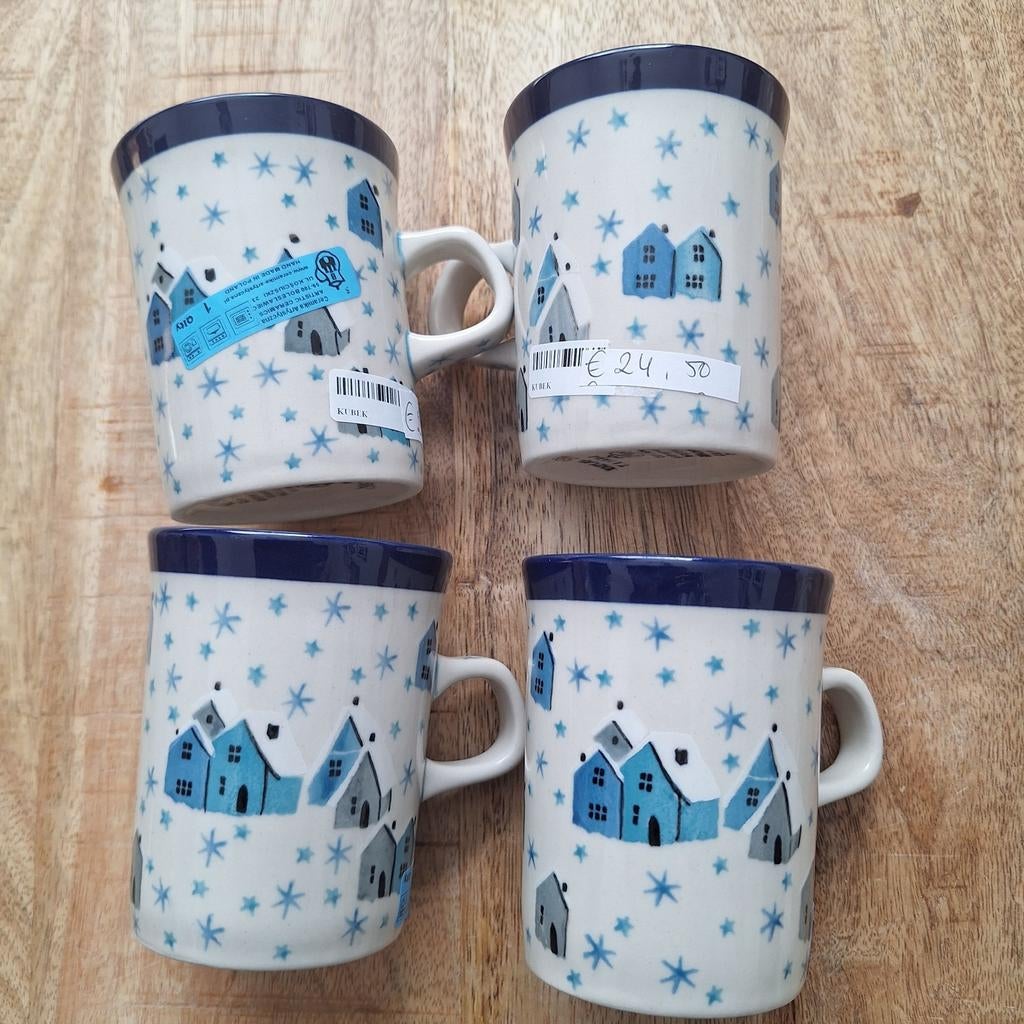 Rechte bekers Unikat Bunzlau Castle Pools keramiek-nieuw, Keramiek, Overige typen, Nieuw, Ophalen of Verzenden