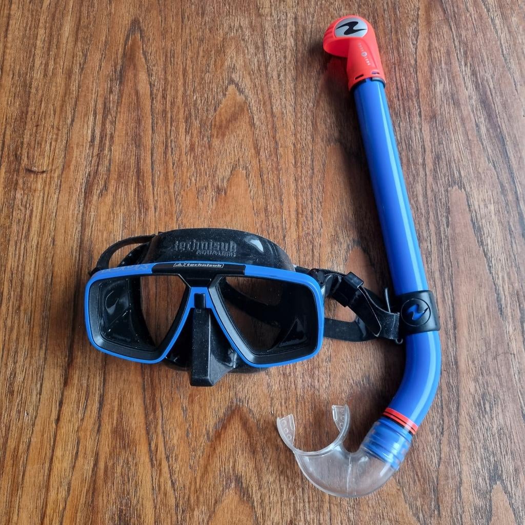 Duikbril met snorkel - Technisub Aqualung, Ophalen of Verzenden