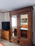 Antieke kledingkast met spiegels en lades, Antiek en Kunst, Antiek | Meubels | Kasten, Ophalen